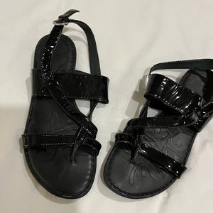 Born black patent leather sandals size 9.5
